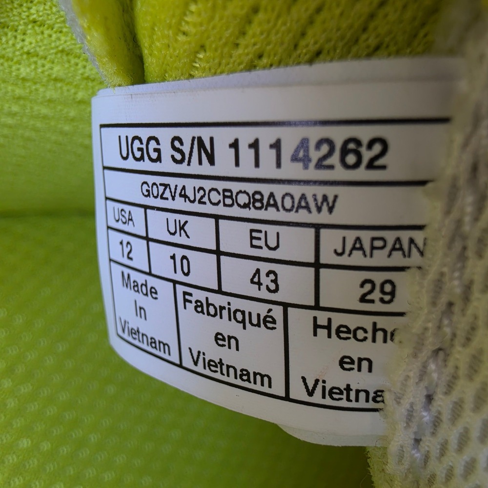 UGG CA805 Sulfur White Neon Yellow Leather Sneakers 1114262 Mens 12 - Picture 6 of 12